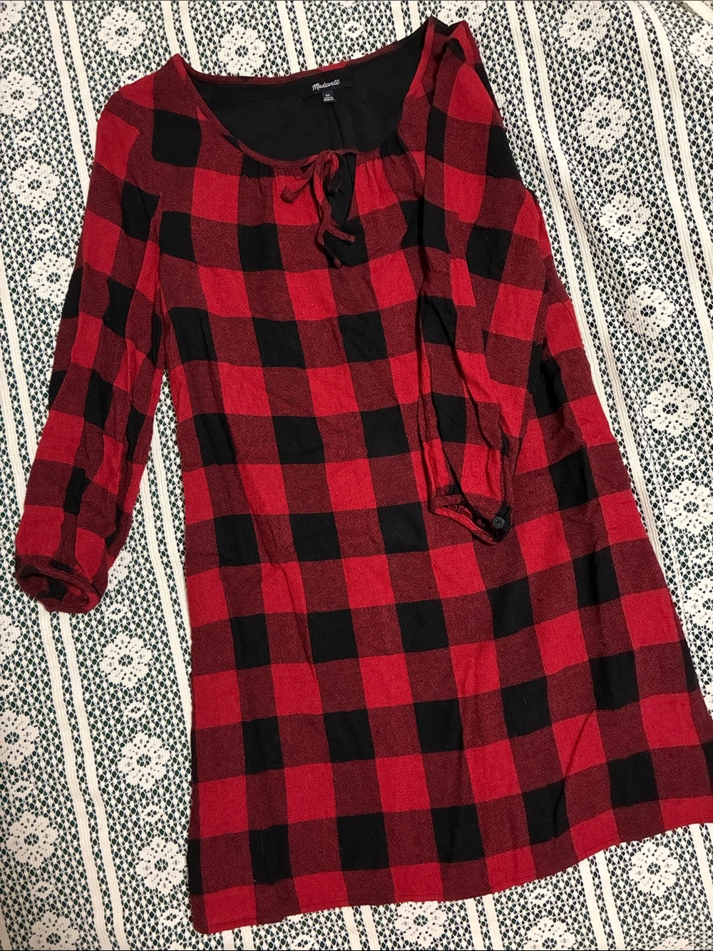 Madewell Red Black Plaid Dress